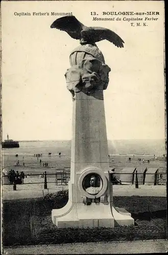 Ak Boulogne sur Mer Pas de Calais, Monument du Capitaine Ferber