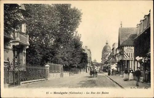 Ak Houlgate Calvados, La Rue des Bains