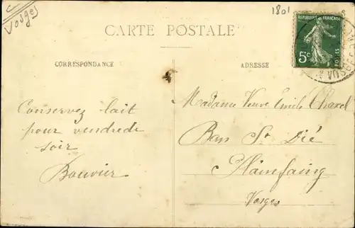 Ak Godoncourt Vosges, Panorama vom Ort, Pferdefuhre