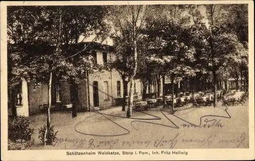 Ak Słupsk Stolp Pommern, Schützenheim Waldkatze