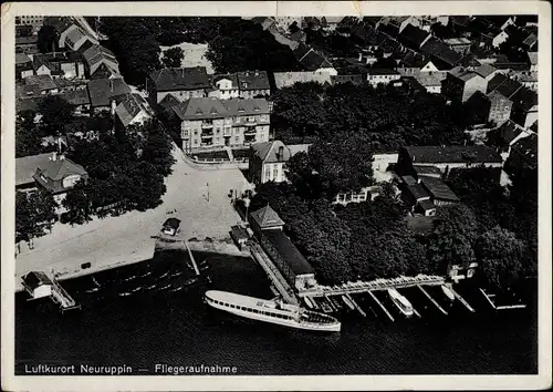 Ak Neuruppin in Brandenburg, Hafen, Fliegeraufnahme