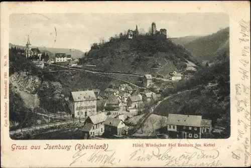 Ak Isenburg im Sayntal Westerwald, Teilansicht, Hotel Wiedscher Hof