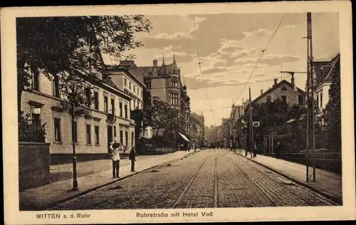 Ak Witten an der Ruhr, Ruhrstraße mit Hotel Voß