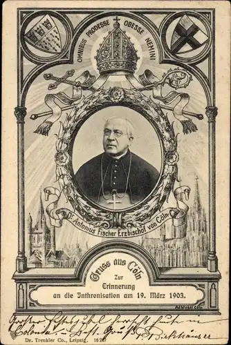 Ak Köln am Rhein, Erzbischof Antonius Fischer, Inthronisation 1903
