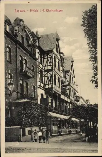 Ak Boppard am Rhein, Hotels in den Rheinanlagen