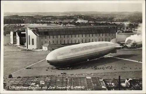 Ak Friedrichshafen am Bodensee, Luftschiffbau Zeppelin, Luftschiffhalle, Luftschiff Graf Zeppelin