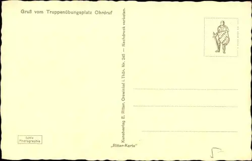 Ak Ohrdruf Thüringen, Truppenübungsplatz, Am Lagereingang, Gebäude, Tor