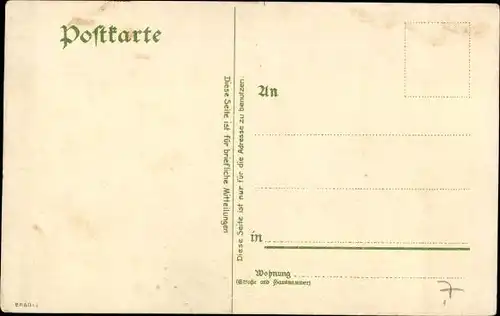 Präge Litho Gut Heil, Büste Turnvater Jahn, Turner, BB&OL 7950