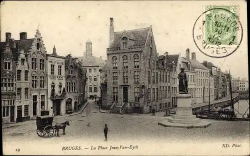 Ak Brügge Brügge Flandern Westflandern, Place Jean Van Eyck