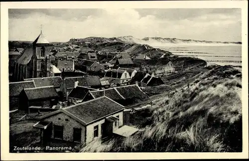 Ak Zoutelande Veere Zeeland Niederlande, Panorama, Kirche