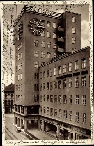 Ak Gera in Thüringen, Handelshof, Stadtbank, Geschäft Albin Remmann