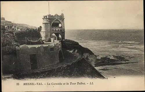 Ak Mesnil Val Seine Maritime, La Corniche, Talbot Tower