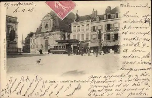 Ak Laon-Aisne, Ankunft der Standseilbahn