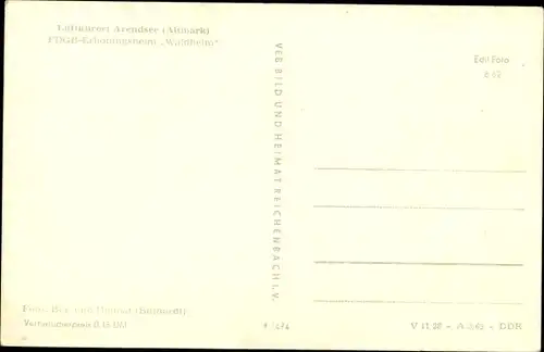 Ak Arendsee in der Altmark, FDGB-Erholungsheim Waldheim
