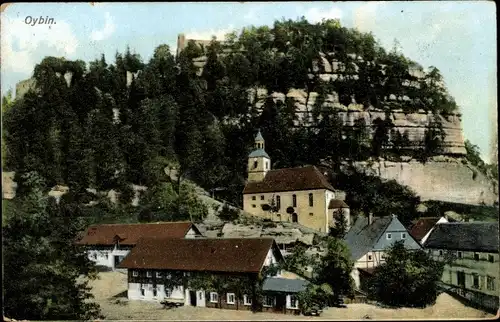 Ak Oybin in Sachsen, Kirche und Berg