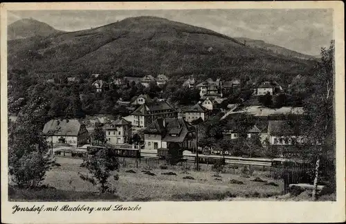 Ak Jonsdorf in Sachsen, Zittauer Gebirge, Buchberg, Lausche, Bahnhof, Gemeindeamt, Kurhaus