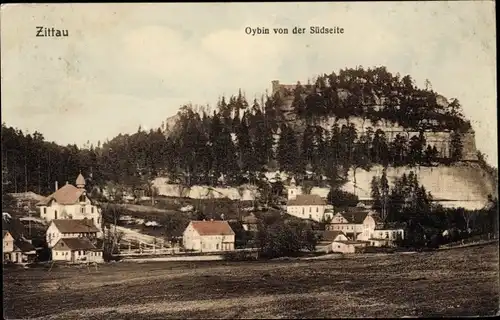 Ak Oybin in der Oberlausitz, Berg, Ortsansicht, Kirche