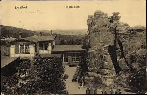 Ak Jonsdorf in Sachsen, Zittauer Gebirge, Nonnenfelsen