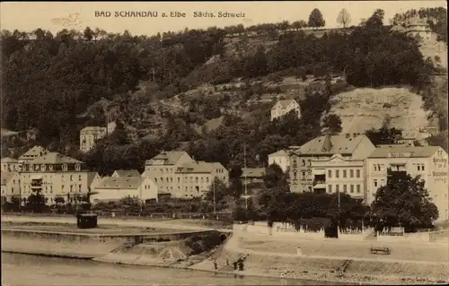 Ak Bad Schandau Sächsische Schweiz, Teilansicht