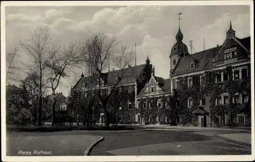 Ak Riesa an der Elbe Sachsen, Rathaus