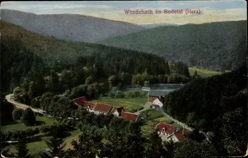Ak Wendefurt Wendefurth Thale im Harz, Bodetal, Panorama