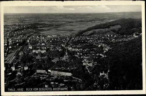 Ak Thale im Harz, Blick vom Berghotel Rosstrappe