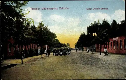 Ak Zeithain in Sachsen, Truppenübungsplatz, Kaiser Wilhelm Straße