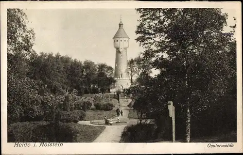 Ak Heide in Holstein, Österweide Anlagen, Wasserturm