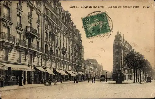 Ak Paris XII Reuilly, Rue du Rendez-Vous