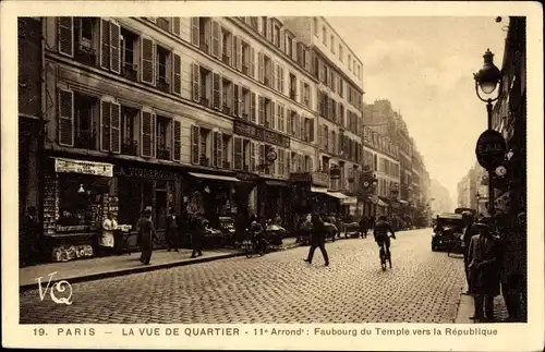 Ak Paris XI, Faubourg du Templer gegenüber der Republik