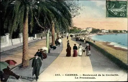 Ak Cannes Alpes Maritimes, Boulevard de la Croisette, La Promenade