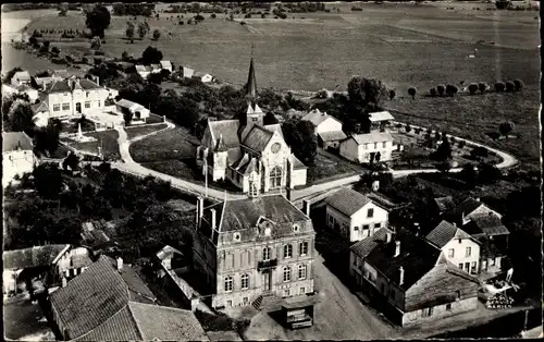 Ak Amagne Ardennes, Rathaus, Kirche, Schulgruppe