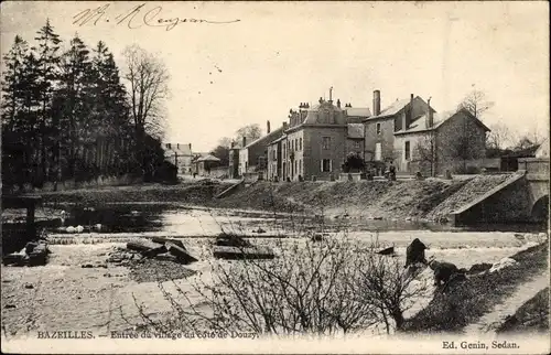 Ak Bazeilles Ardennes, Dorfeingang