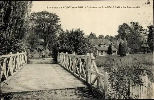 Ak Rozoy in Brie Seine et Marne, Chateau de Blandureau, La Passerelle