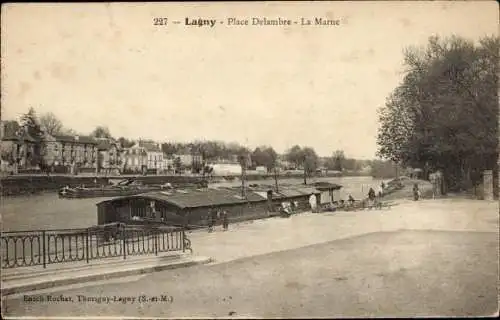 Ak Lagny Seine et Marne, Place Delambre, La Marne