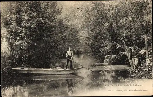 Ak Melun Seine et Marne, Die Ufer des Almont