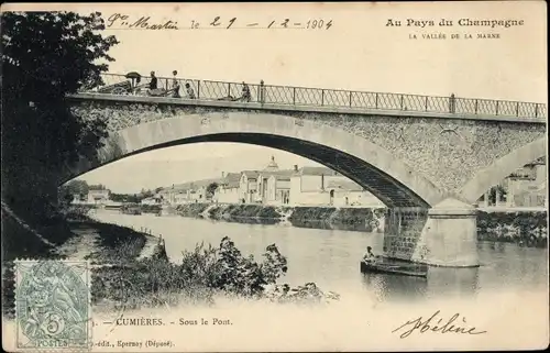 Ak Cumieres Marne, Unter der Brücke