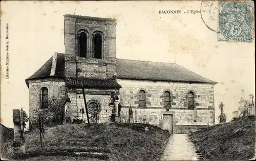Ak Baconnes Marne, Die Kirche