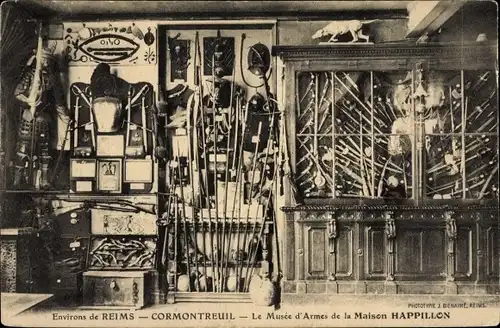 Ak Cormontreuil Marne, Waffenmuseum Maison Happillon