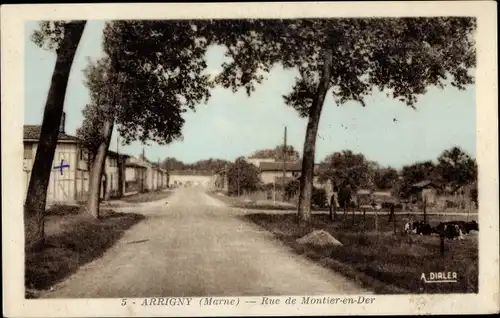 Ak Montier en Der Haute Marne, Arrigny, Rue de Montier en Der