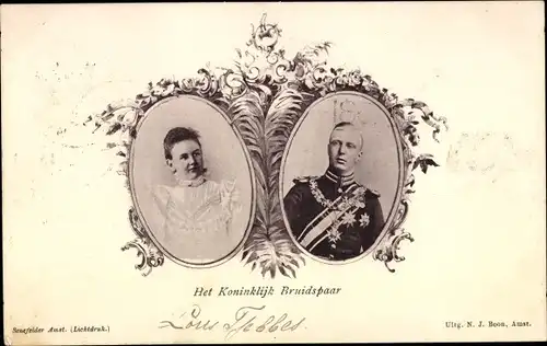 Ak Königin Wilhelmina mit Prinz Heinrich, Niederländisches Königshaus