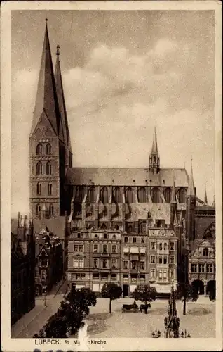 Ak Lübeck, St. Marienkirche, Platz