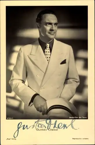 Ak Schauspieler Gustav Diessl, Portrait, Autogramm