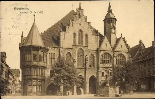 Ak Hildesheim in Niedersachsen, Rathaus, Außenansicht