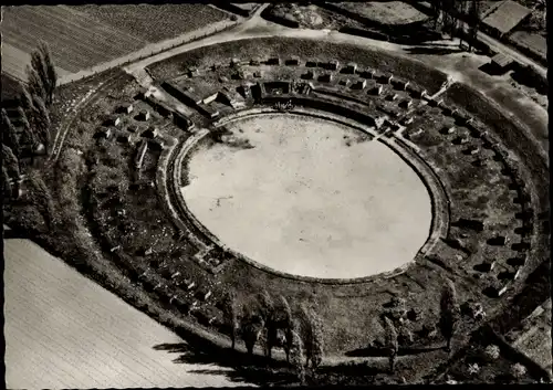 Ak Xanten am Niederrhein, Römisches Amphitheater, Fliegeraufnahme