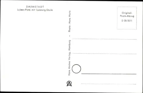 Ak Darmstadt in Hessen, Luisen-Platz, Ludewig-Säule