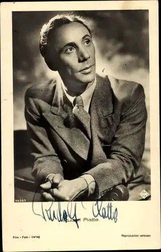 Ak Schauspieler Rudolf Platte, Portrait, Autogramm