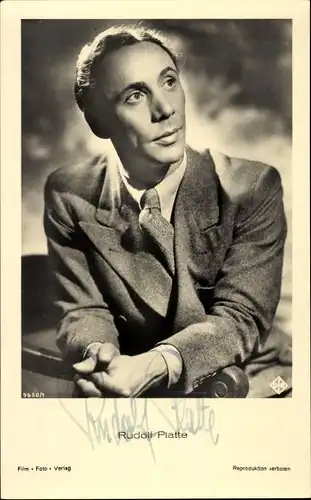 Ak Schauspieler Rudolf Platte, Portrait, Autogramm
