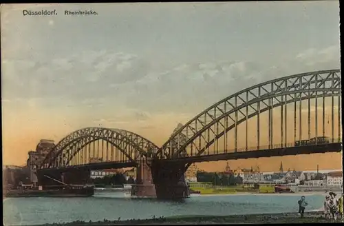 Ak Düsseldorf am Rhein, Rheinbrücke