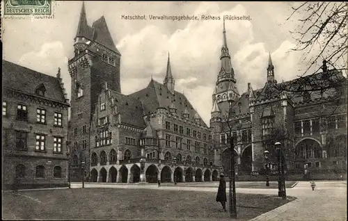 Ak Aachen in Nordrhein Westfalen, Katschof, Verwaltungsgebäude, Rathaus
